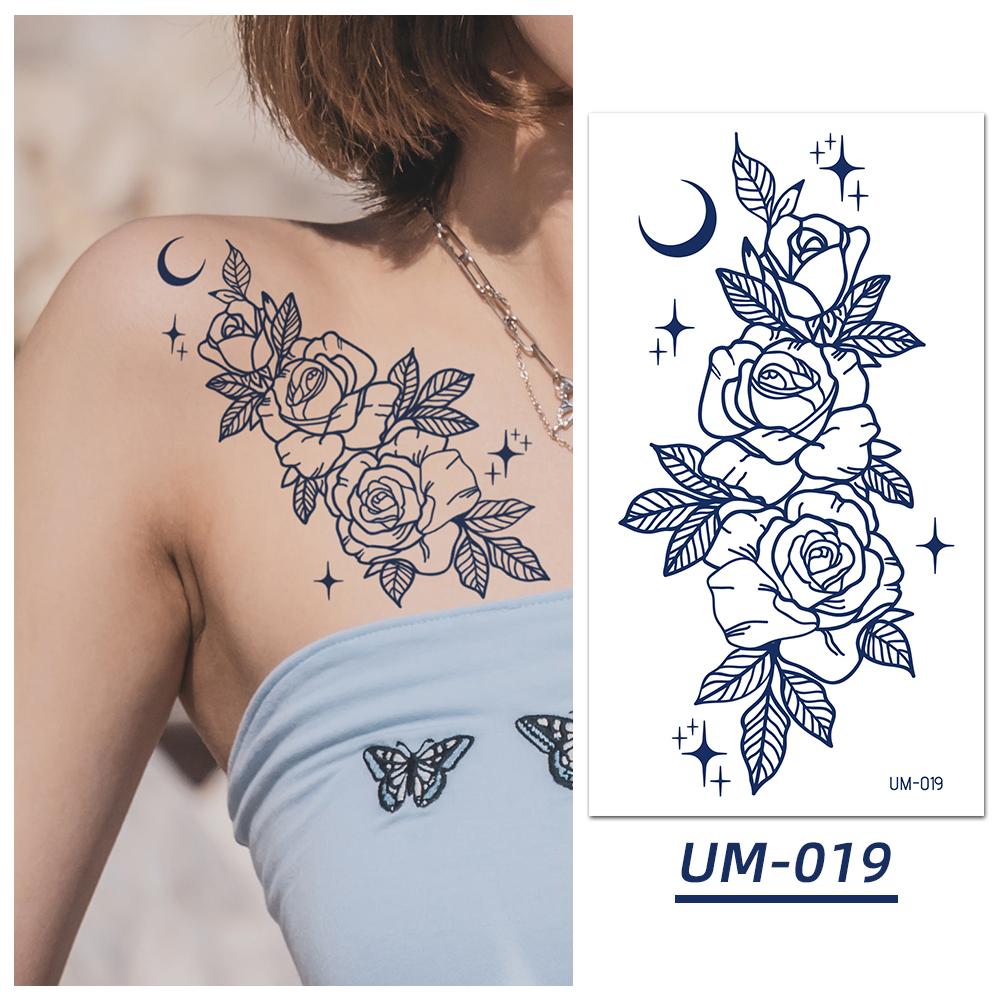 1 Sheets Waterproof Semi Permanent Long Lasting Fake Tattoos Women's Arm Fake Tattoos Herbal