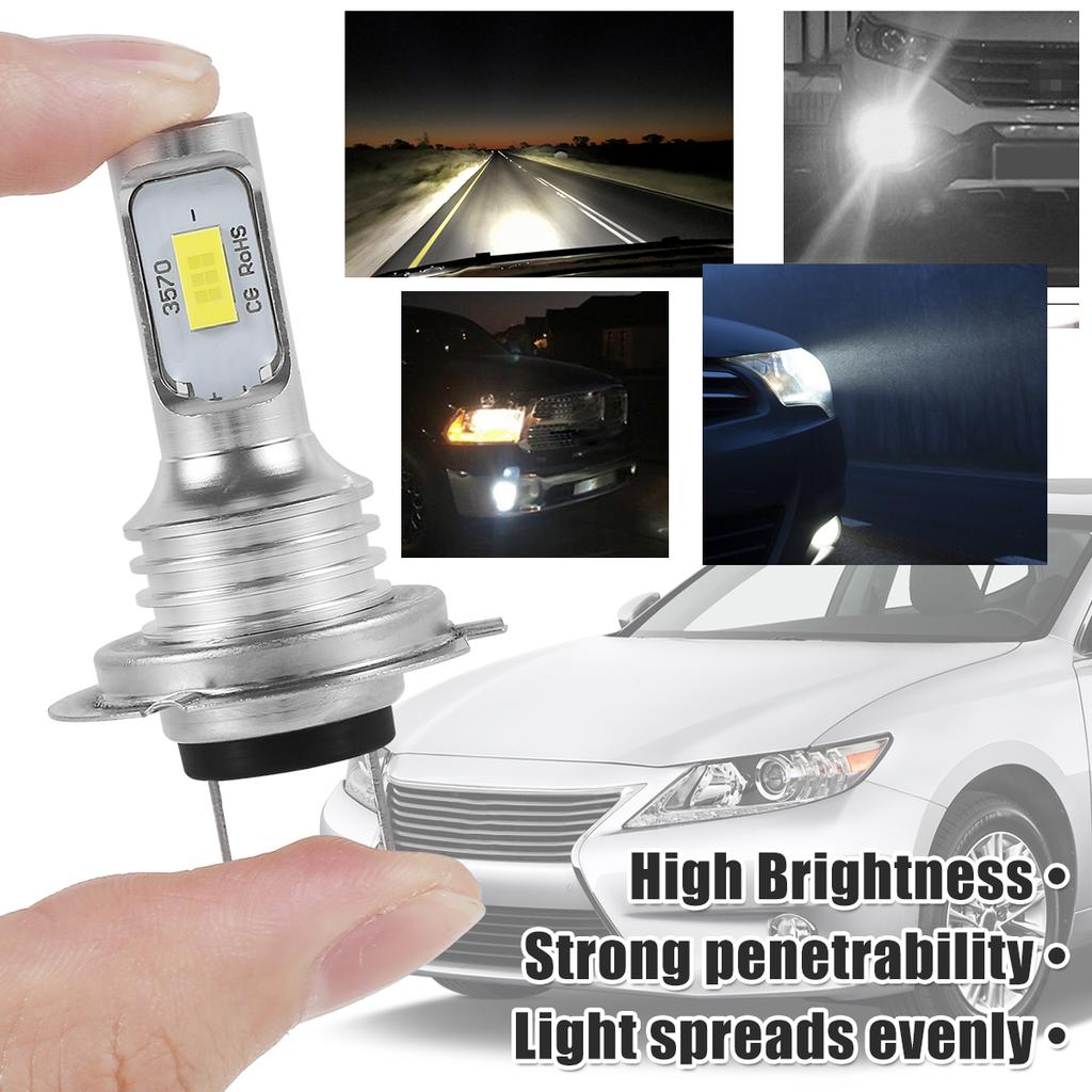2pcs H7 LED Headlight Bulbs 360 Degree Beam Angle Car LED Fog Light Bulb 6000K Super Bright Car Headlight Bulbs Lampada DC12-24V