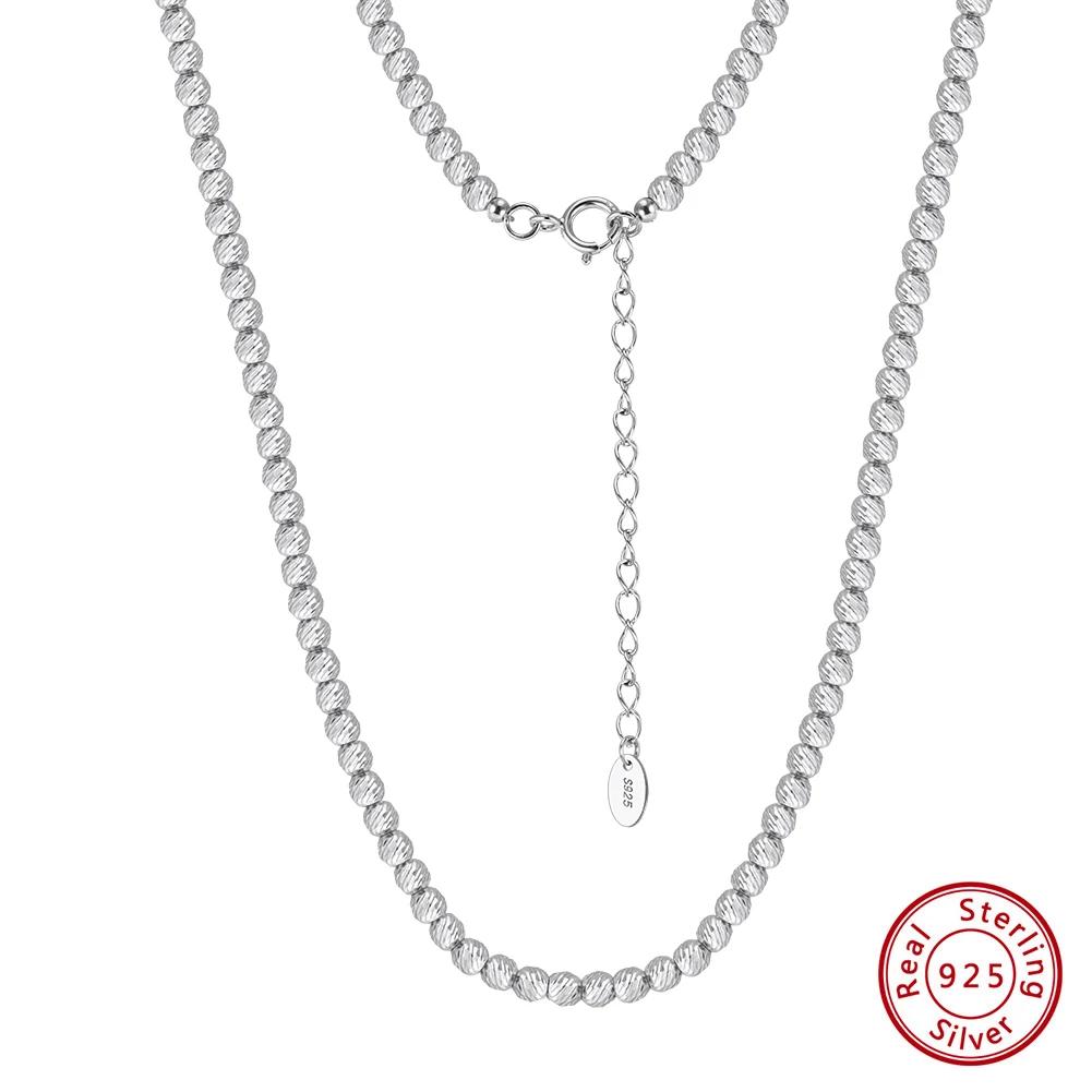 ORSA JEWELS Настоящая цепочка-бусы из стерлингового серебра 925 пробы для женщин Модный этнический стиль Праздничный чокер Ювелирный подарок GAN10