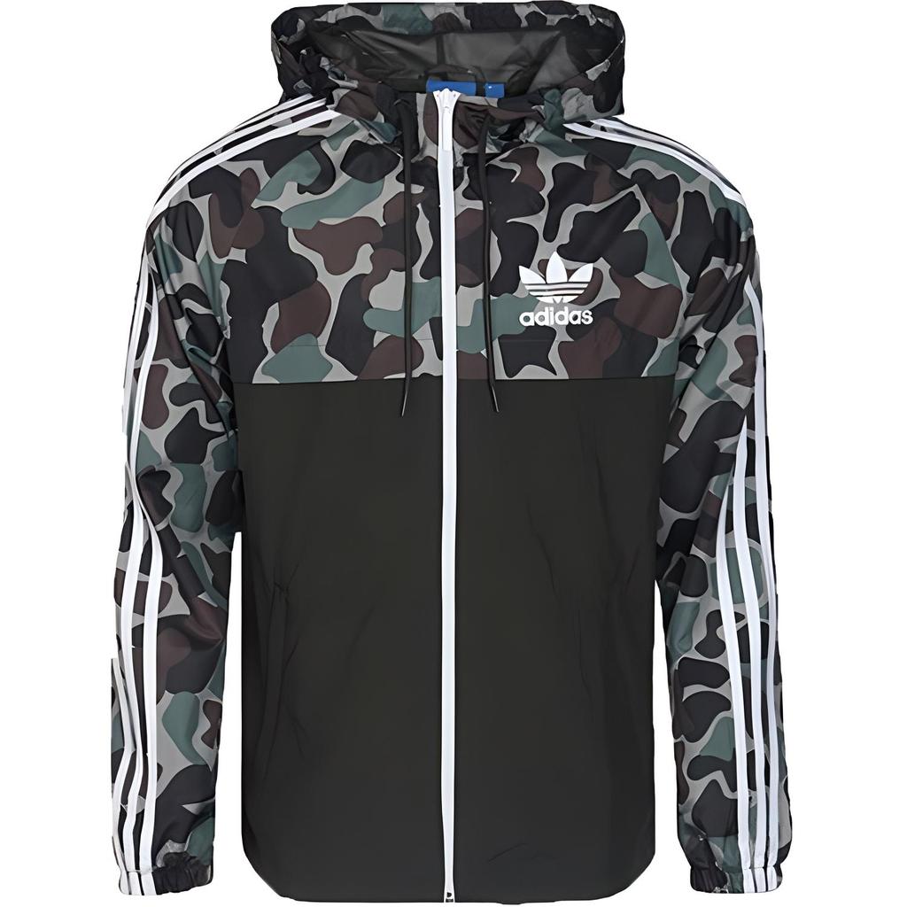 adidas Мягкая удобная универсальная куртка с капюшоном Originals Logo, мужская куртка черного цвета BS4907