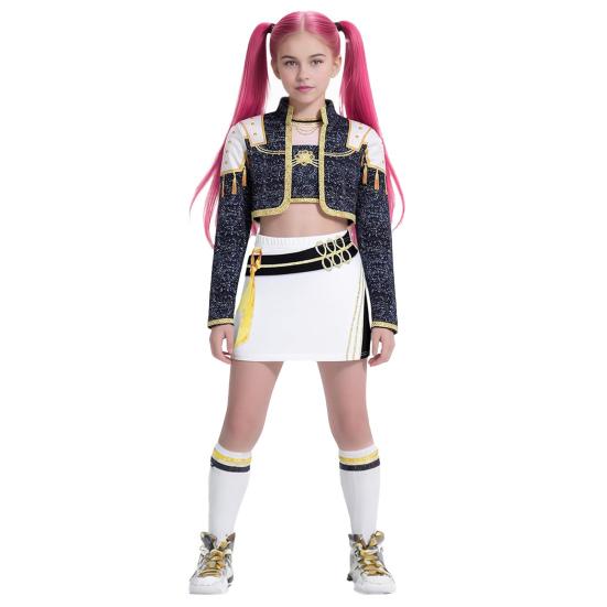 Детский костюм охотника на демонов для выступлений на Хэллоуин, косплей-наряды для танцевальной сцены, ролевых игр, мягкая, удобная, яркая сценическая одежда для рождественских вечеринок