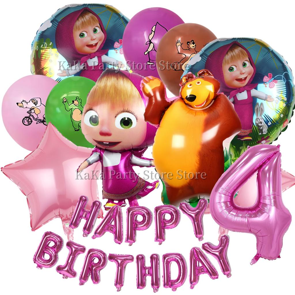 Girl and the Bear Birthday Set Party Decoration Birthday Plates Tablecloth Cup napkin Gift Bag Baby Shower Party Favors Supplies