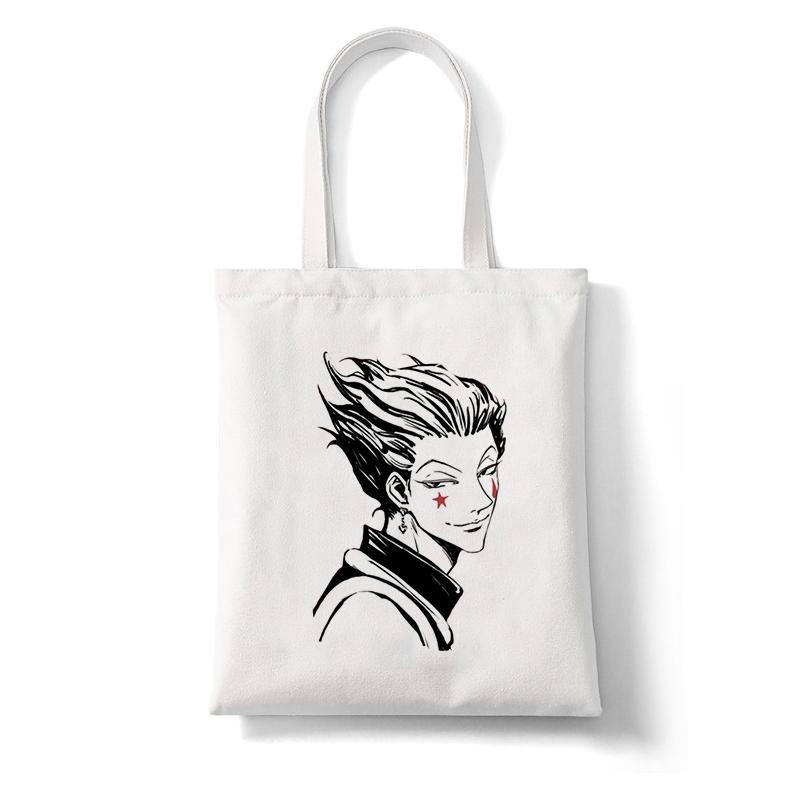 Anime Shopper Bag Hunter X Hunter Killua Zoldyck Shopping Bag Canvas Bag Tote Large Capacity Collapsible Handbags Shoulder Bag