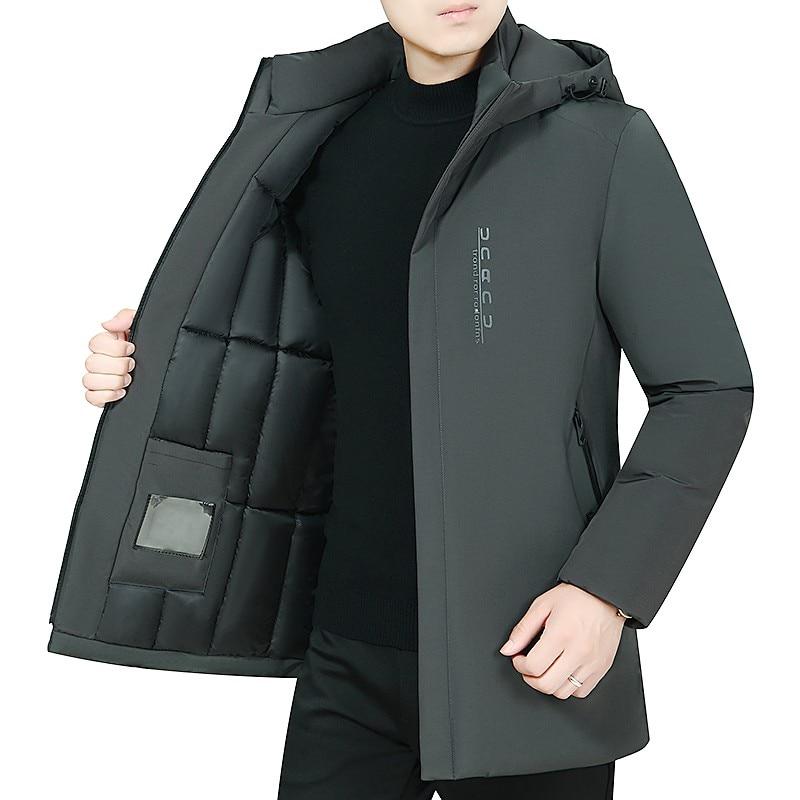 Winter middle-aged and elderly cotton-padded clothes men's PP cotton clothes hooded thickened and enlarged winter clothes medium and long styles