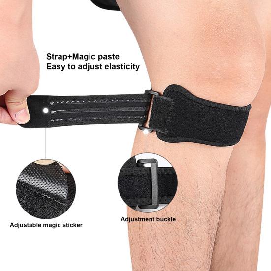 Knee Strap with Adjustable Compression for Patellar Tendon Support Ergonomic Silicone Pad Anti-Slip Design Knee Support Band