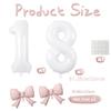 Number balloon set baby pink bow balloon ,white and pink balloon birthday proposal, weddingballoon decoration