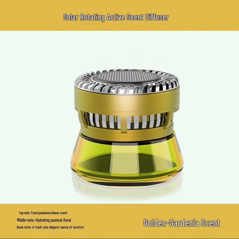 Solar Rotating Car Aromatherapy Perfume Ornament - High-End Car Interior Decoration Accessory.