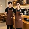 Adjustable Canvas Work Apron, Waterproof Oil‑Proof Apron With Multi‑Storage Pockets for Bakery, Cafe, Flower Shop & Home Cooking