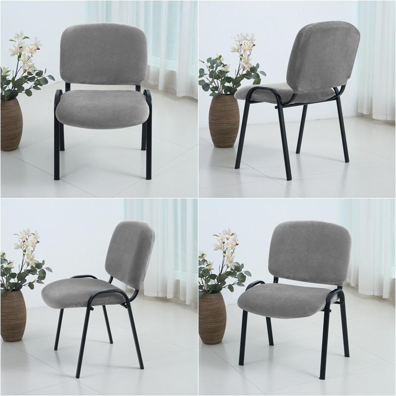 Stretch Velvet Chair Covers Low Back Split Design Dustproof Slipcovers for Dining Room Furniture Home Party Decor