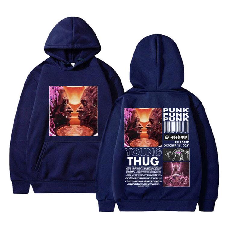 Rapper Young Thug Punk Album Music Print Hoodie Unisex's Hip Hop Rap Style Sweatshirt Unisex Oversized Streetwear Male Premium Hoodies