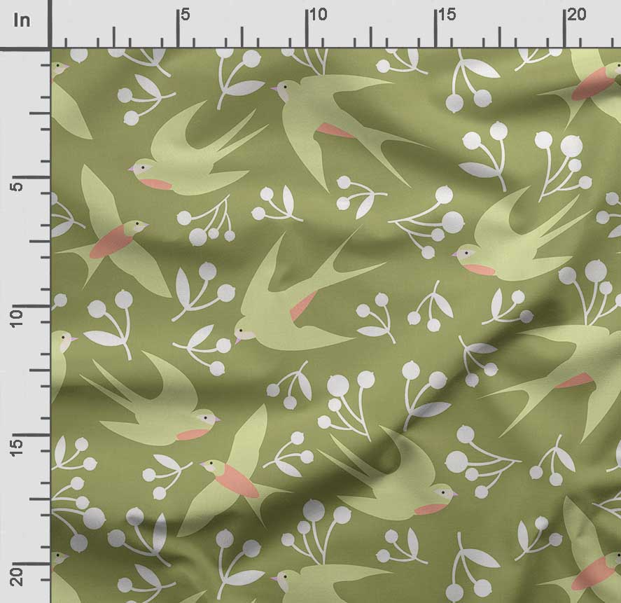 Soimoi Принт с птицами, хлопковый батист, ткань для квилтинга, продаваемая во дворе, ширина 42 дюйма, хлопчатобумажная ткань средней плотности,