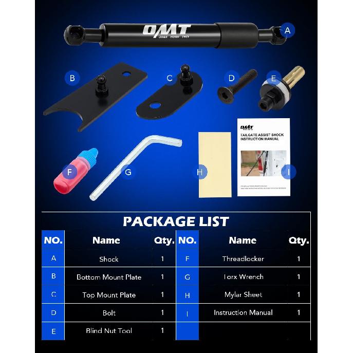 Orion Motor Tech Heavy Duty Pickup Tailgate Assist, Truck Tailgate Lift Assist Kit Compatible With 07-18 Chevy Silverado GMC Sierra 1500 & 07-19 HD