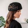Women's Temperament Mesh Top Hat, Wool Felt Hat, British Retro Hat, Fashionable Bow Beret Hat