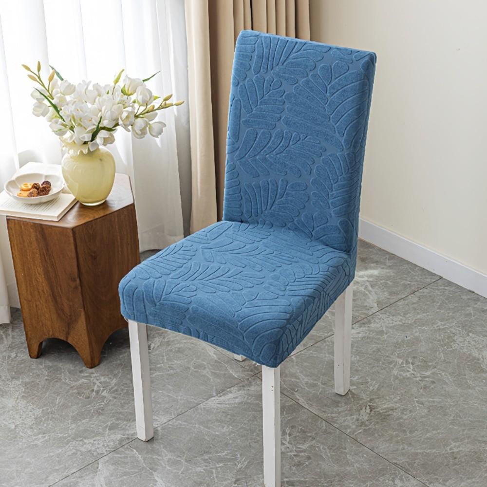 High-elastic Dining Chair Cover Jacquard Anti-slip Integrated Seat Cover Dust-proof Soft Stool Slipcover for Home Decoration