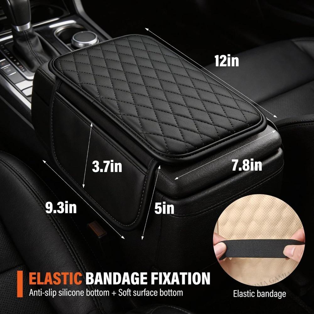 Xiaomi Upgraded Car Center Console Cover, Leather Car Armrest Cover Cushion with 2 Storage Bags, Universal Car Armrest Storage Box