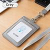 Second Layer Cowhide ID Badge Holder Business Work Card Holders with Neck Lanyard Women Men Formal Staff Office Worker Supplies ID Card Case