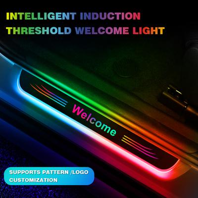 Беспроводной светодиодный RGB светильник для салона автомобиля, лампа для порога двери, магнитный сенсорный переключатель, приветственная педаль, атмосфера, стайлинговый аксессуар, кастомный