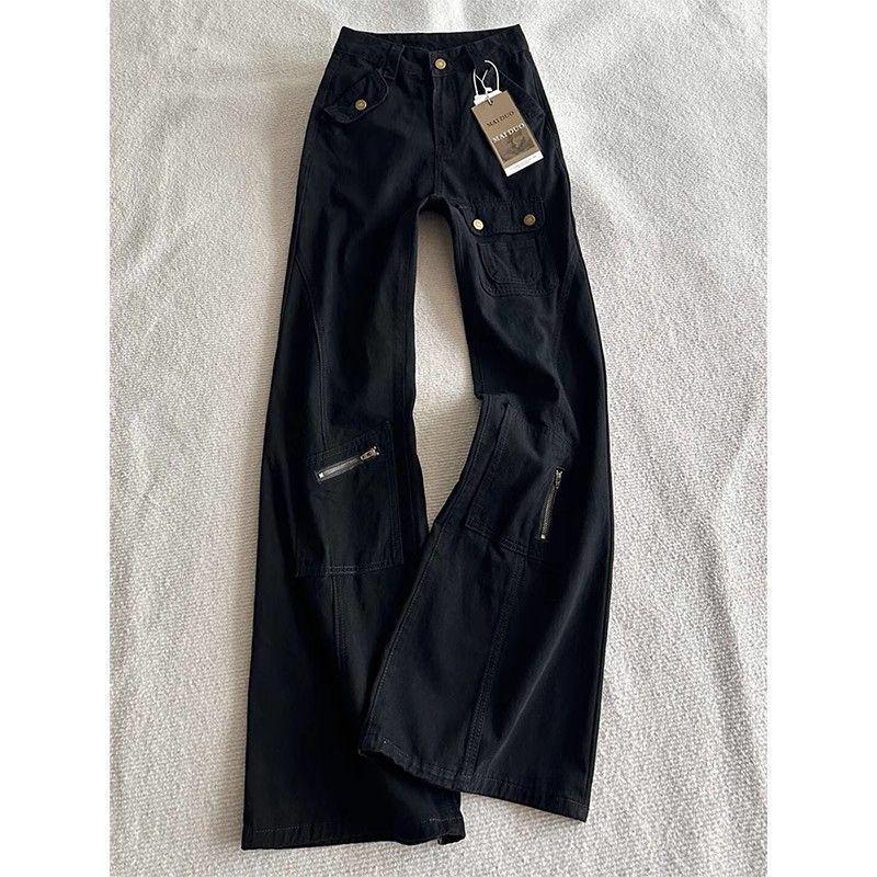 Женские джинсы-клеш с высокой талией, черные, для невысоких женщин – облегающие, свободного кроя, прямого кроя, универсальные брюки для работы.