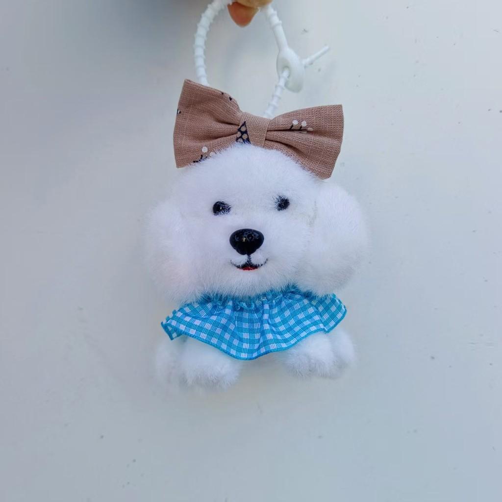 Plush Dog Pendant With Cute Bow For Wedding Gift And Home Decor