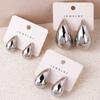 Water Drop Earrings Fashion Glossy Stud Earrings Premium CCB Glossy Melon Seed Earrings