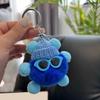 Keychain Cartoon Doll Wearing Hat Glasses Decor Imitation Rabbit Fur Charm Key Chain Keys Backpacks Cars Accessories