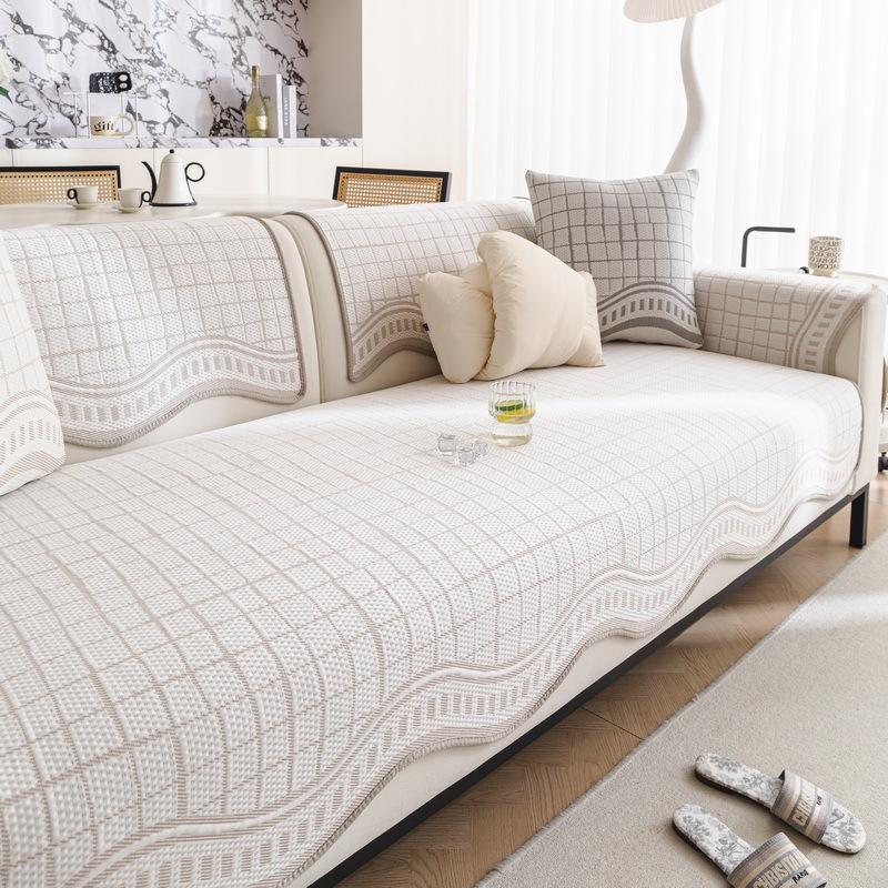 Summer Sofa Cushion New Ice Silk Straight Row Sofa Mat Seat Cushion Advanced Cooling Sofa Cover Cover Cloth