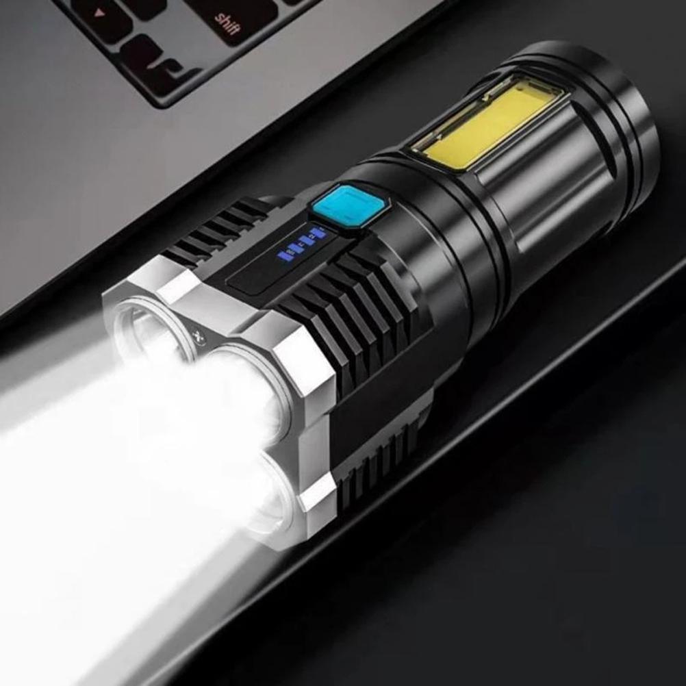 LED Flashlight High Brightness USB Rechargeable Handheld Flashlights IPX5 Waterproof Flashlight for Camping Hiking