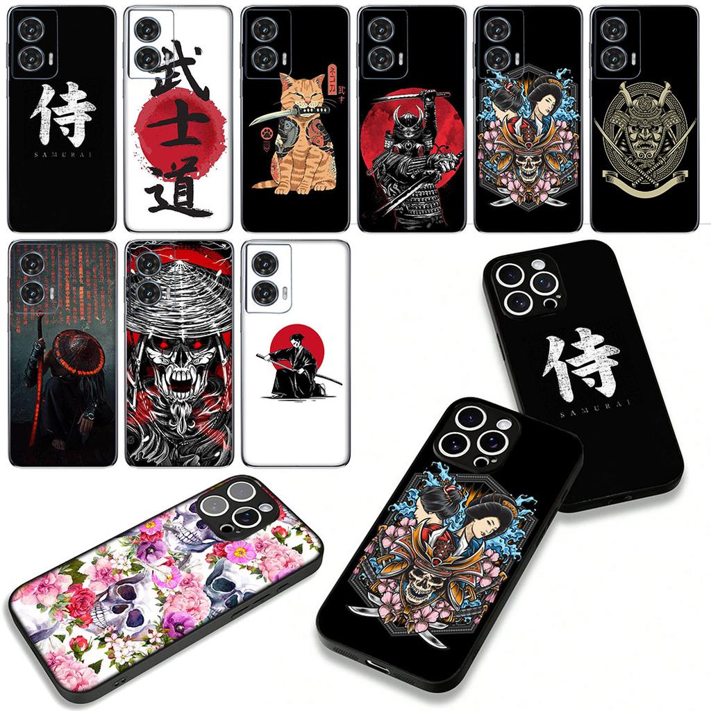 Japan Skeleton Samurai Ninja Skull for Motorola Moto Edge 50 30 Fusion 40 neo Ultra Pro G55 G64 G75 G84 G85 G54 G24 G05 G35 Case