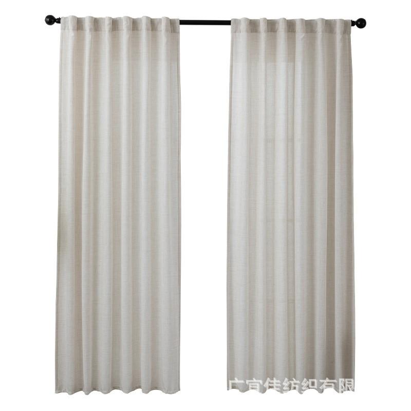 Faux Linen Sheer Curtains Bedroom Living Room Rod Pocket Window Drapes Ins Style Light Filtering