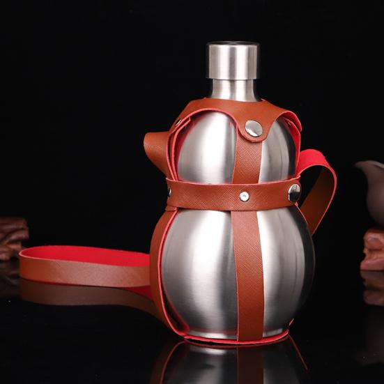 Бутылка-тыква 1500 мл, нержавеющая сталь, чайник-тыква, большая вместимость, спортивная дорожная бутылка для спортзала, в китайском ретро-стиле