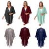 Women Loose Shawl Kimono Cardigan Boho Chiffon Tops Jacket Blouse Tops 3/4 Sleeve Wedding Bridal Bolero Tops