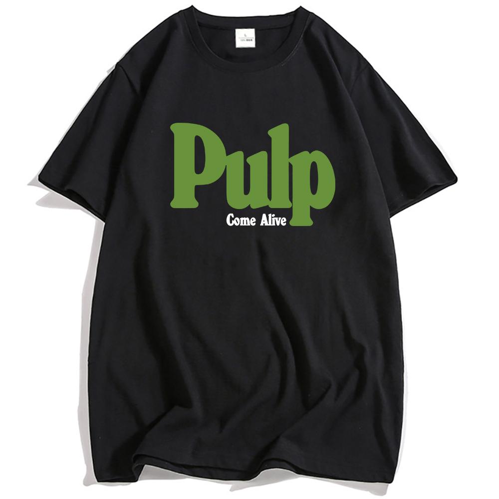 Pulp Come Alive Tshirt Cotton Fashion Rock Band Tshirts Casual Loose Summer Unisex Streetwear Grung Aesthetic Clothes