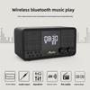 Vintage Bluetooth Speaker Wooden FM Radio Clock Alarm with Subwoofer, Retro Home Stereo Bass