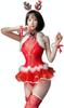 Сексуальный Рождественский Бодисток Санта Косплей Красное Белье Костюм Фотосессия Прозрачный Олень [Lady Lazy]