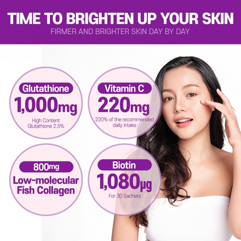 BOTO *TIMEDEAL* Glutathione White Low Molecular Collagen C Biotin 4g*30ea