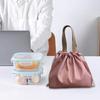 Portable Drawstring Lunch Bag with Handle Large Capacity Multipurpose Waterproof Bento Box Carrier Storage Bag