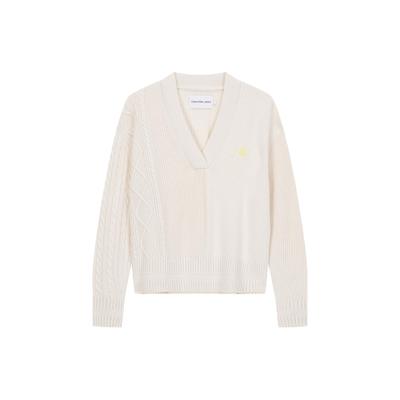 Однотонный пуловер с v-образным вырезом, женские топы Off-White J220488-ACF