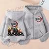 Demon Slayer Children'S Cardigan Coat Zipper Tops Boy Girls  Hoodie Autumn Sweatshirt Anime Cosplay Fashion Clothing