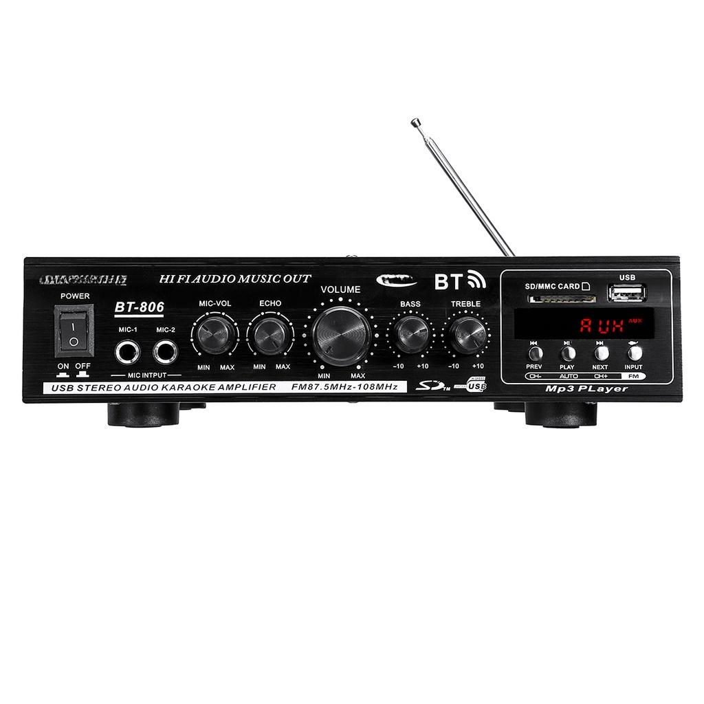 2-канальный цифровой усилитель Вход USB/SD AUX 500 Вт HIFI bluetooth Усилитель мощности Аудио Караоке Автомобильный Домашний кинотеатр 220 В