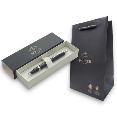 PARKER Parker IM Шариковая ручка Матовый черный Средняя Поставляется в подарочной коробке с пакетом Официальный товар 2143442Z Ручка, Хромированная отделка, Перо, Чернила на масляной основе, Пакет, Подарок, Роскошь,