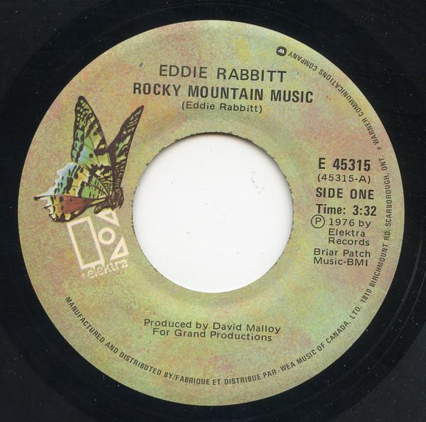 7-дюймовая пластинка EDDIE RABBITT Rocky Mountain Music E45315 Elektra 1976 Канада КантриФолк Б/у