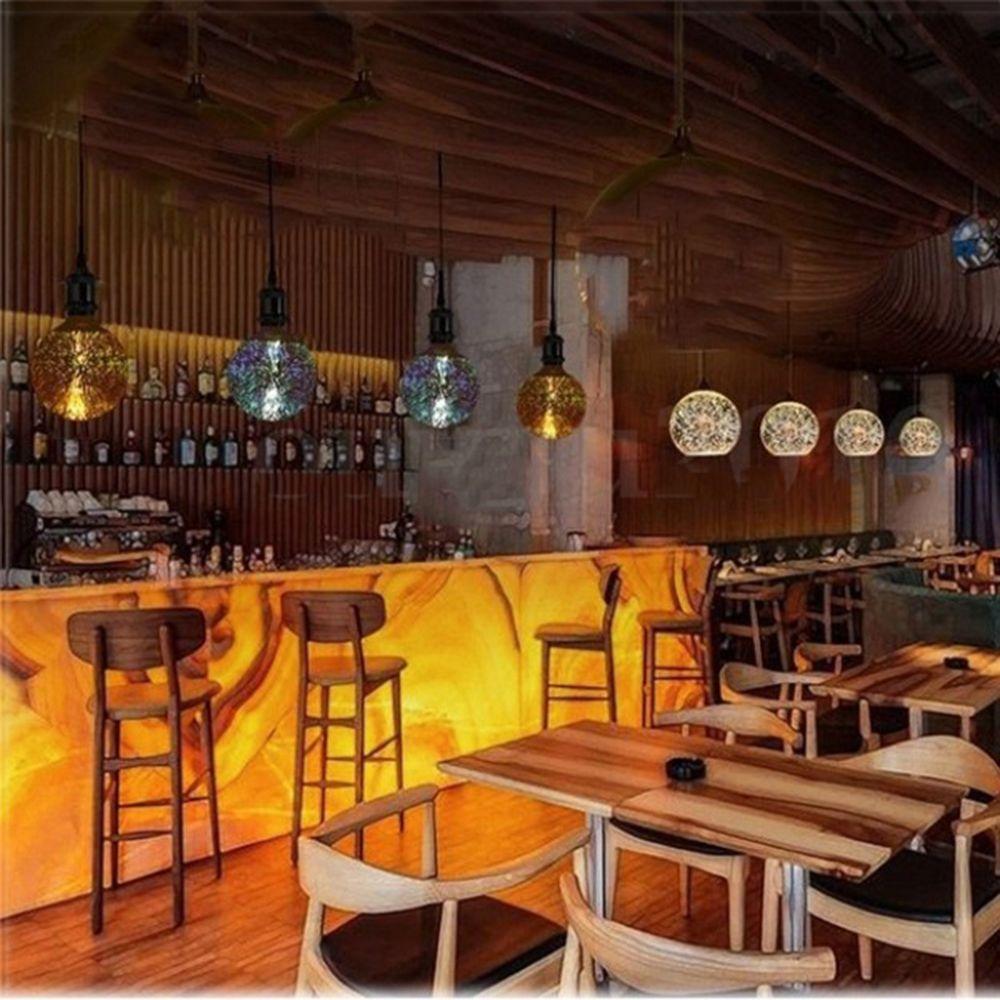 Шаровой светильник 3 Вт, винтовой разъем, держатель E27, стеклянная лампа Эдисона, 3D лампа для фейерверков, вечерние лампы