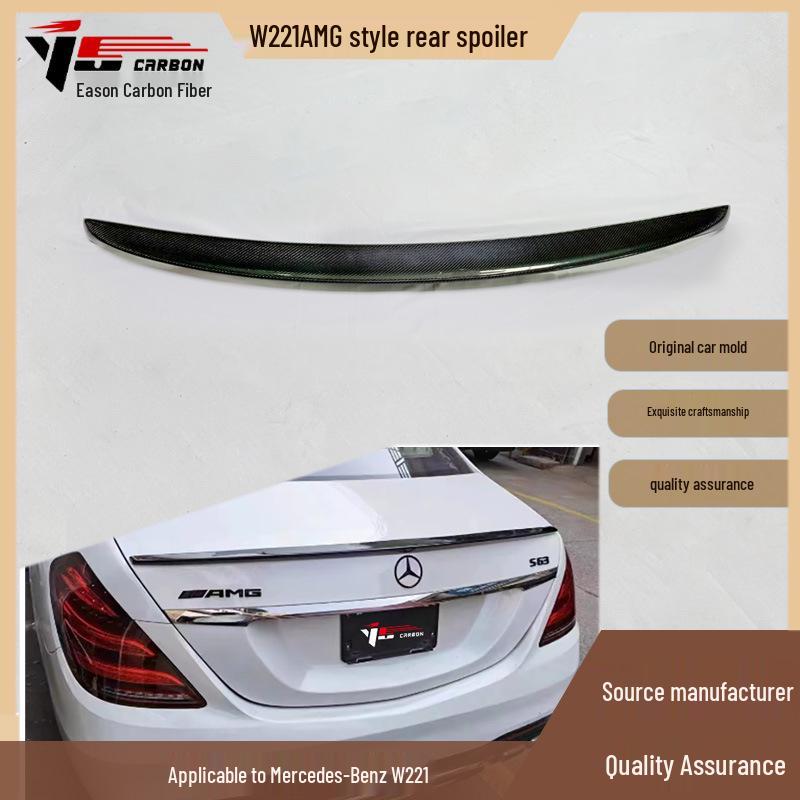 Carbon Fiber Rear Spoiler & Air Deflector for 2006-2013 Mercedes-Benz W221 AMG