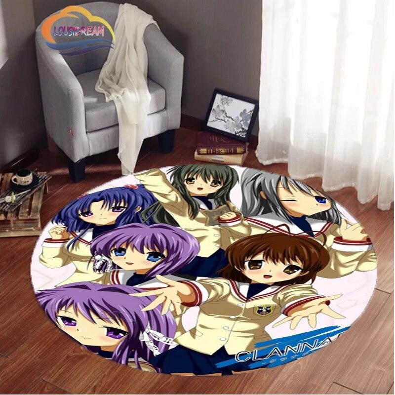 Анимированный ковер CLANNAD Круглый ковер сексуальная мультсериальная серия Игра родитель-ребенок Нескользящий для питомцев в гостиной