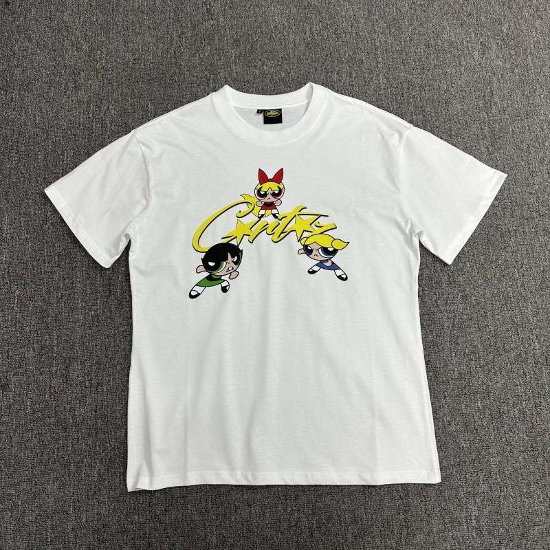 Cortez Phantom Letter Print Short Sleeve T-Shirt Couples Loose Fit Cotton Tee Teens Daily Wear