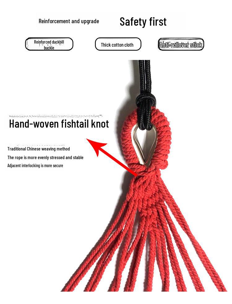 Двойной холщовый гамак с защитой от опрокидывания: Универсальный для использования внутри и снаружи помещений