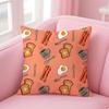 Fashion Food Art Patterns Cushion Cover Pillow Case Soft Friendly Fabric  Concealed Zipper