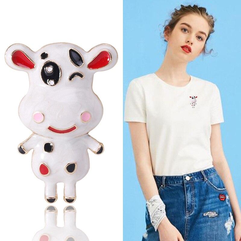 Blucome Fashion Personality Alloy Dripping Oil Cute Calf Brooch Zodiac Year of The Ox All-match Clothing Accessories Pin