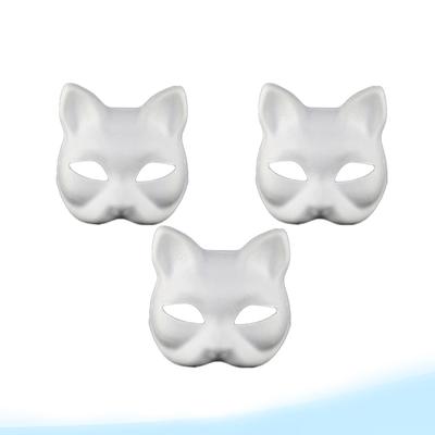 Белая маска кошки из мякоти эмбриона, белый полукостюм для ролевой аниме-вечеринки, маска своими руками