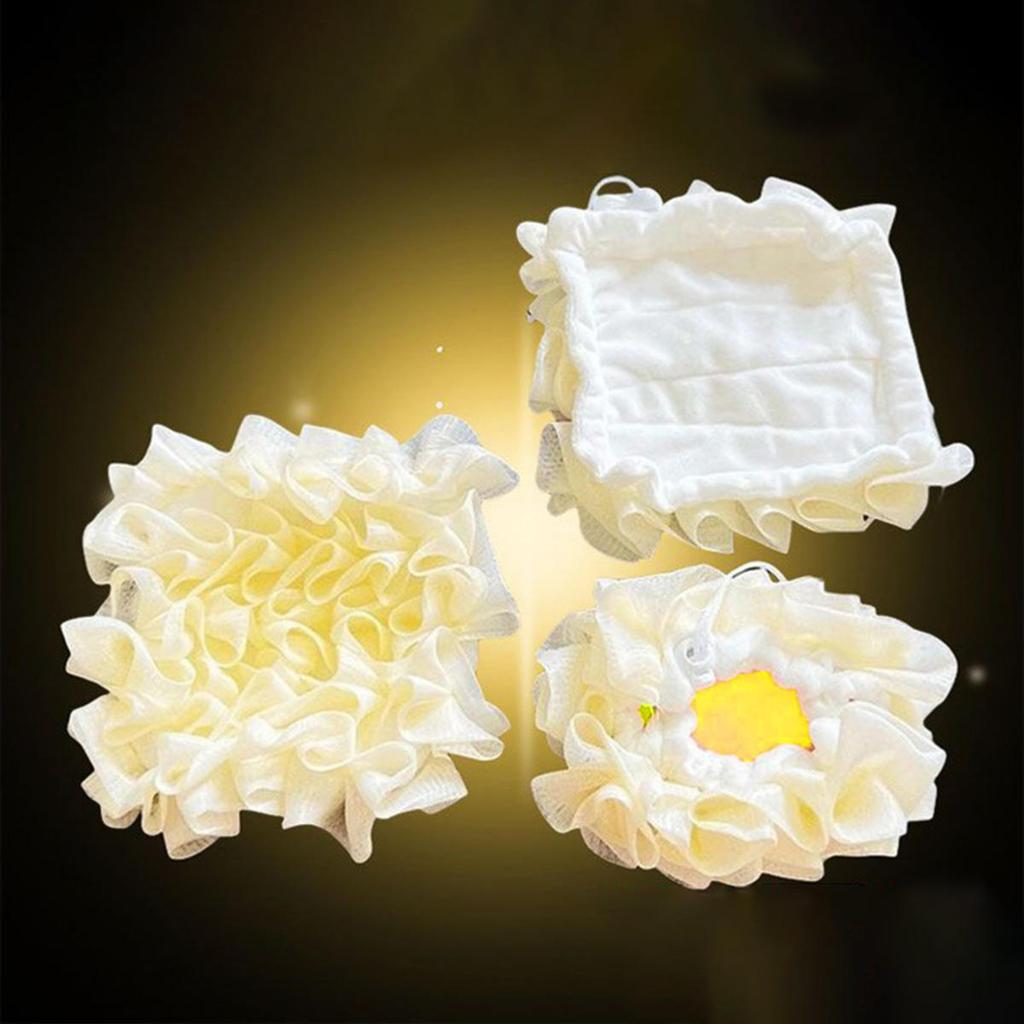 2-в-1 полотенце-шар для ванны, мочалка с завязкой на шнурке для мыла, мягкая отшелушивающая сетчатая губка для душа, уход за кожей, средство для купания